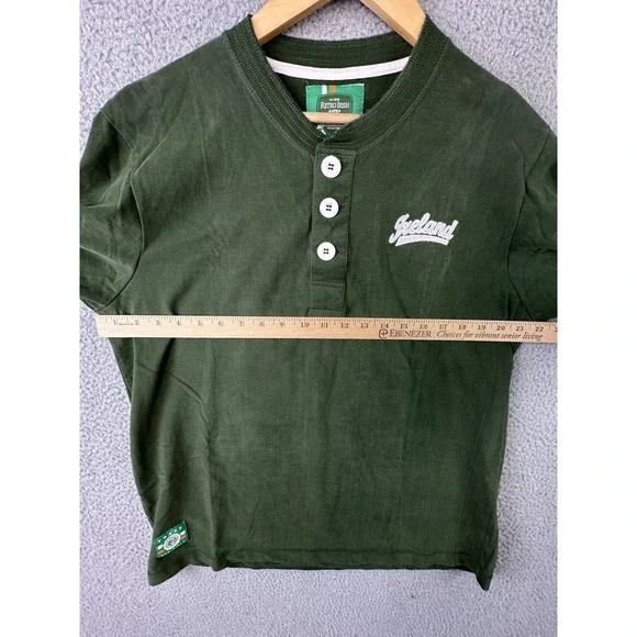 Retro Irish Heritage Collection 3-Button Henley Long Sleeve Shirt Mens L Green - Picture 7 of 10